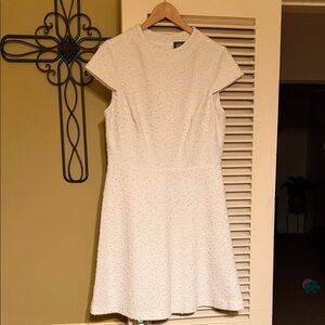 Vince Camuto Textured Cream Mini Dress